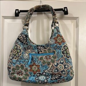 Vera Bradley Floral Patterned Blue and Brown bag